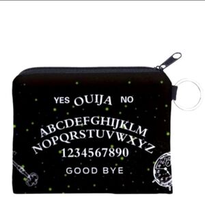 Ouija Board Print Coin Purse, Black
